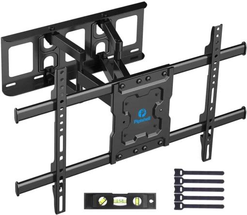 PERLESMITH Full Motion TV Wall Mount Bracket for Most 37-70 inch Flat/Curved TVs Holds up to 132lbs
