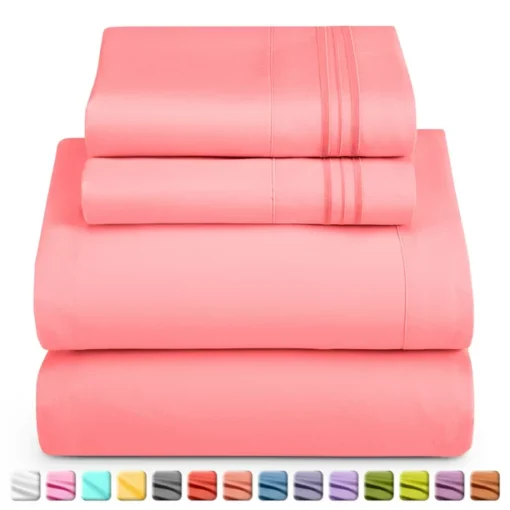 Nestl Bed Sheets Set Cal King Size - Deep Pocket 4 Piece Microfiber Bed Sheet Set