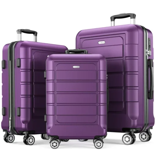 SHOWKOO Hard Shell Luggage Sets Expandable Double Spinner Wheels 2-Year Warranty TSA Lock 3Pcs Suitcase Sets