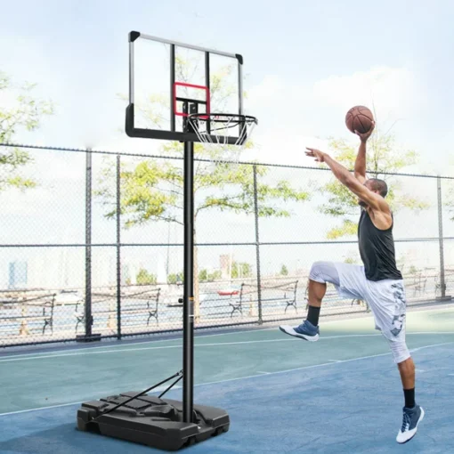 MaxKare 44 In. Basketball Hoop Basketball System, 6 Ft. 7 In. to 10 Ft. Height Adjustable Portable Basketball Goal Basketball Equipment with Big Backboard and Wheels and Large Base