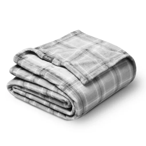 Bare Home Microplush Fleece Blanket, Plush, Ultra Soft, Twin/Twin XL, Chester Buffalo Plaid - Red/Black