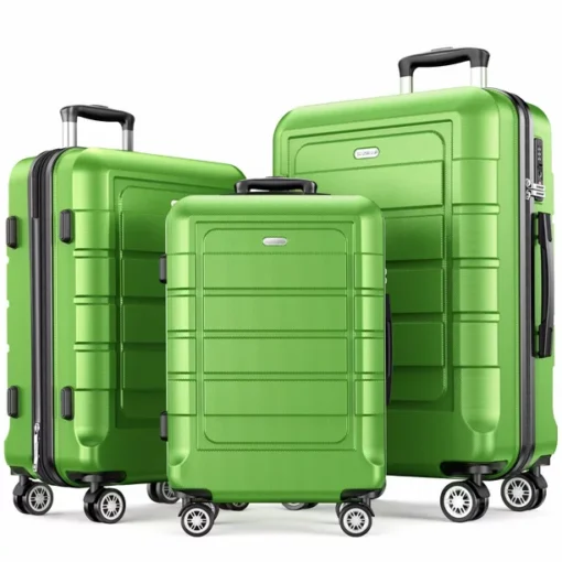 SHOWKOO 3 Piece Luggage Sets Hard Shell Suitcase Set with Spinner Wheels for Travel Trips Business 20" 24" 28"