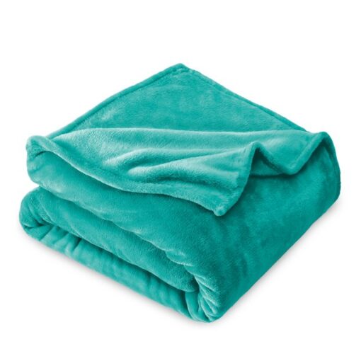 Bare Home Microplush Fleece Blanket, Plush, Ultra Soft, Twin/Twin XL, Emerald