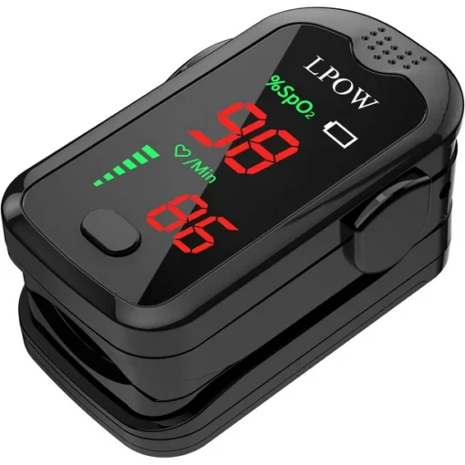 LPOW Pulse Oximeter Fingertip, Oxygen Level Pulse Rate,Blood Oxygen Saturation Monitor,Heart Rate Monitor and SpO2 Levels