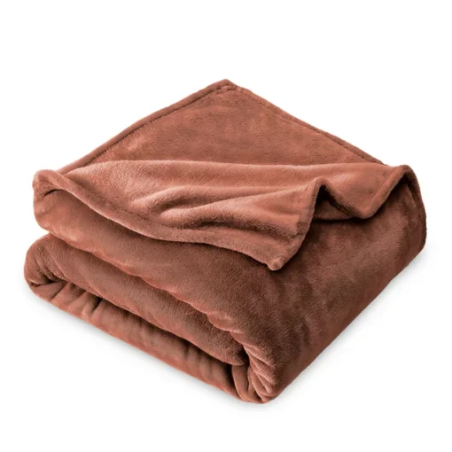 Bare Home Microplush Fleece Blanket, Plush, Ultra Soft, Full/Queen, Rosewood