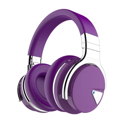 COWIN Bluetooth Noise-Canceling Over-Ear Headphones, Purple, e7anc