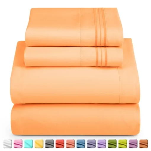 Nestl Bed Sheets Set Split King Size - Deep Pocket 4 Piece Microfiber Bed Sheet Set