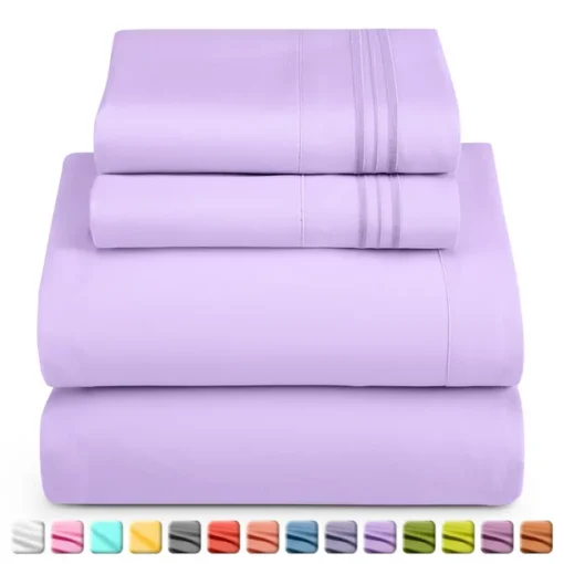 Nestl Bed Sheets Set Full XL Size Deep Pocket 4 Piece Microfiber, Lavender